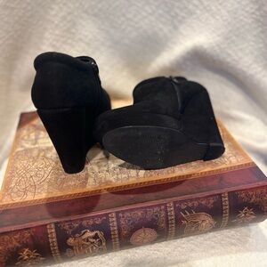 Trouve Black Wedge Ankle Boots
